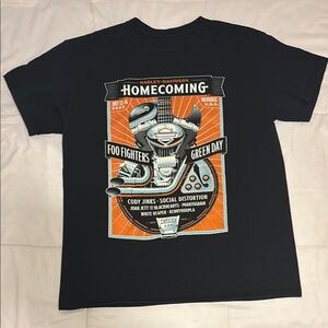 Harley-Davidson Black Tee with Orange and White Graphic